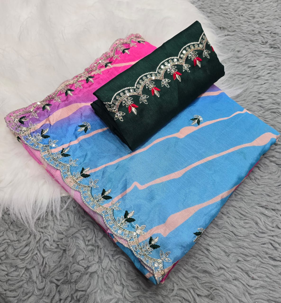 JK Designer Chinon Party Wear Sarees Wholesale Price In Surat
